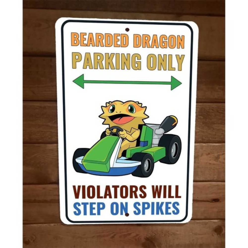Bearded Dragon‎ Parking Only 8x12 Metal Wall Animal Sign